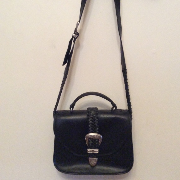 Crossbody Leather Silver Buckle & Braid Strap Bag - Picture 2 of 8